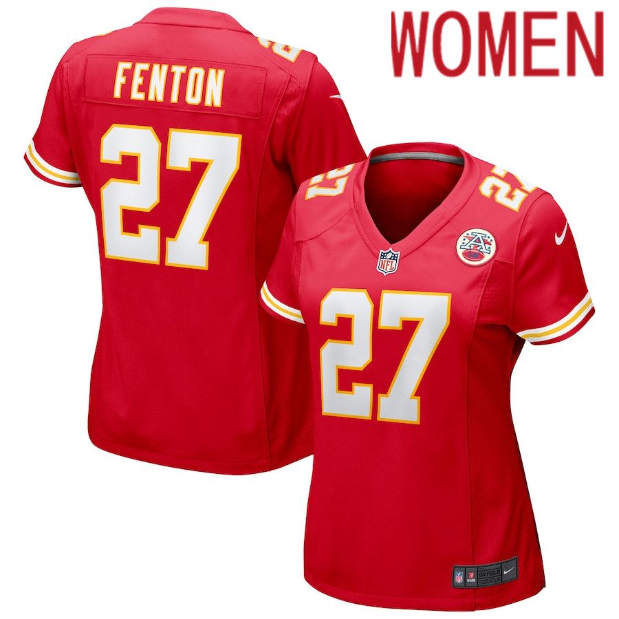 Women Kansas City Chiefs #27 Rashad Fenton Nike Red Game NFL Jersey->women nfl jersey->Women Jersey